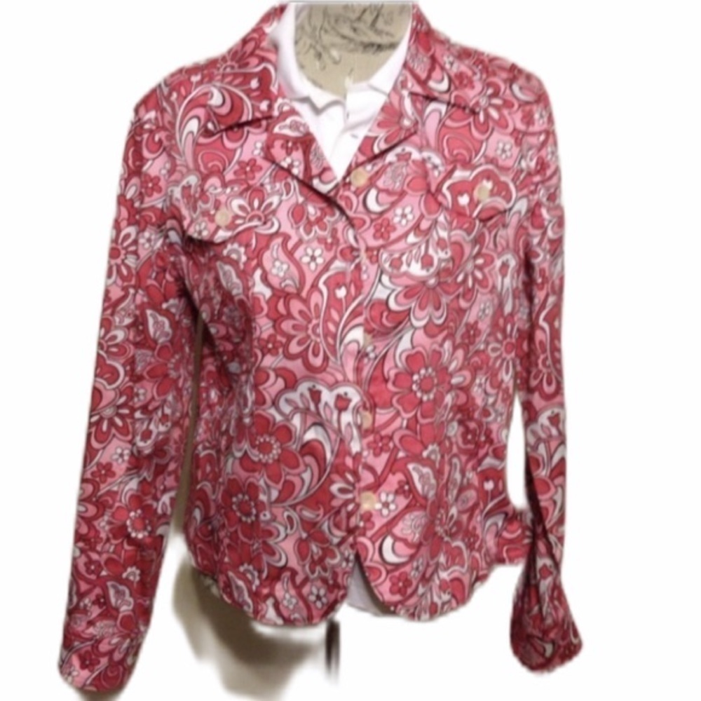 Alexis & Avery Pink Flower Jacket L